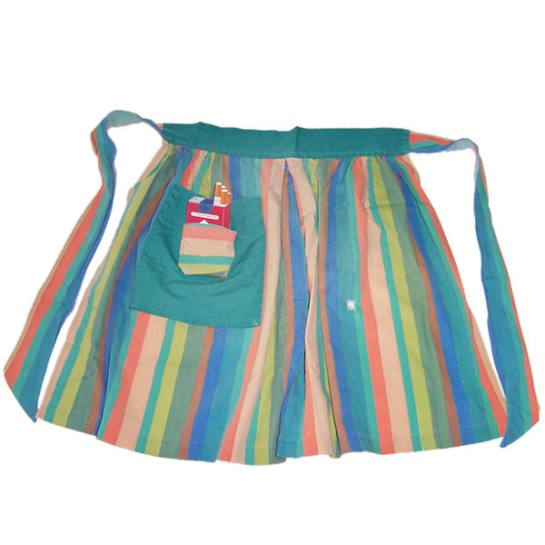 half apron vintage cigarette pocket burn hole