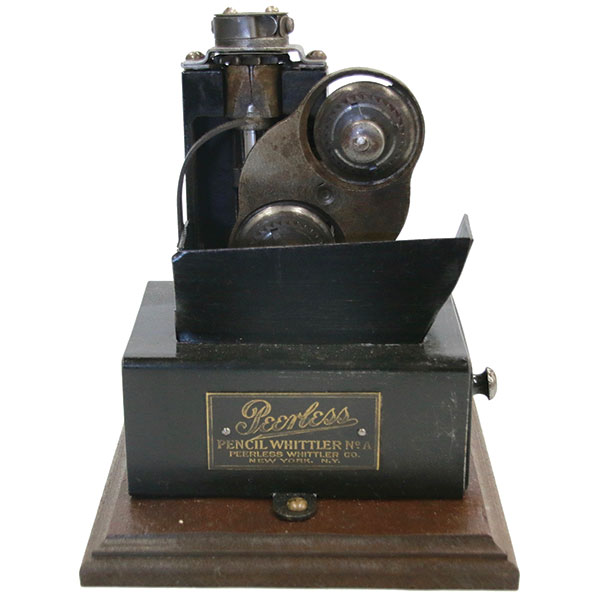 Pencil Sharpener, Peerless Pencil Whittler No. A, Black, Metal, Wood