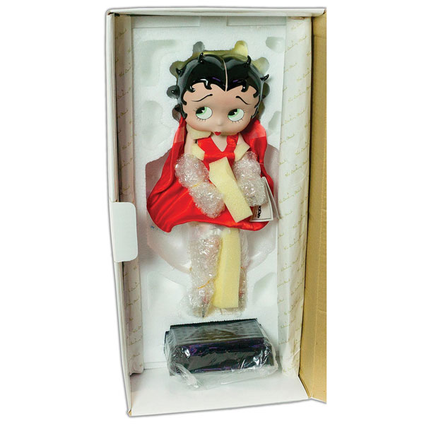 Betty Boop, Figurine, Betty Boop, Bisque, Red Dress, High Heels, Syd Hap, King Features, 1997, 14 x 1 In.