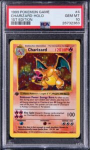 1999 Pokemon no. 4 Charizard holo card