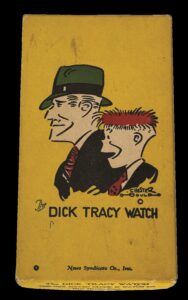 Yellow rectangular box labeled "Dick Tracy Watch" with picture of 2 characters